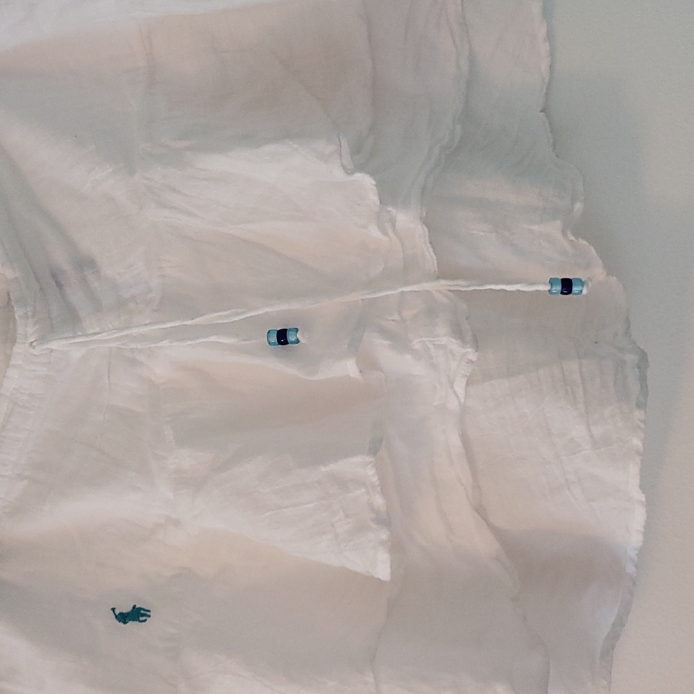 White cotton tier Polo skirt / swim coverup - 10 tiered - Picture 12 of 13